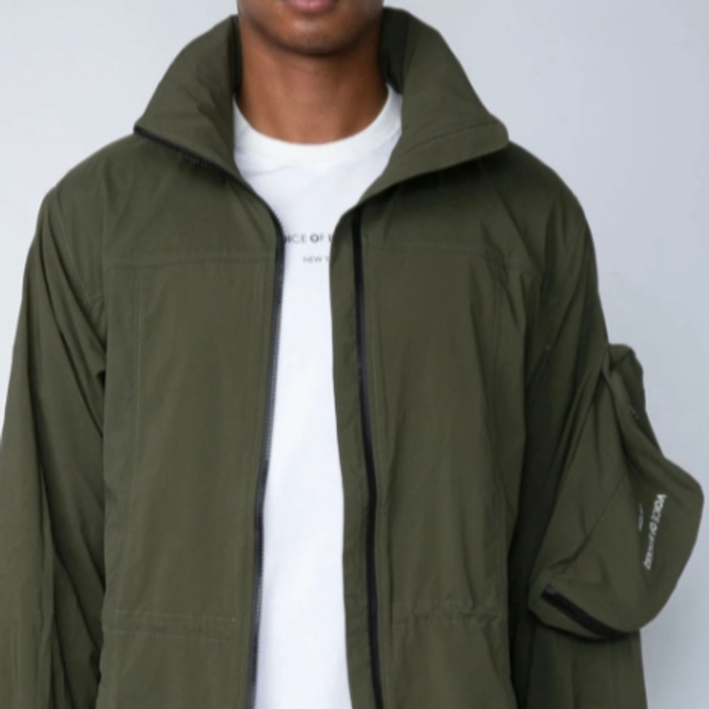 Voice Of Insiders Long Green Jacket Small Oversized Coat S Olive Green - Picture 9 of 13
